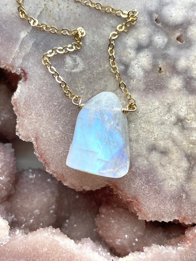 Raw moonstone necklace clearance