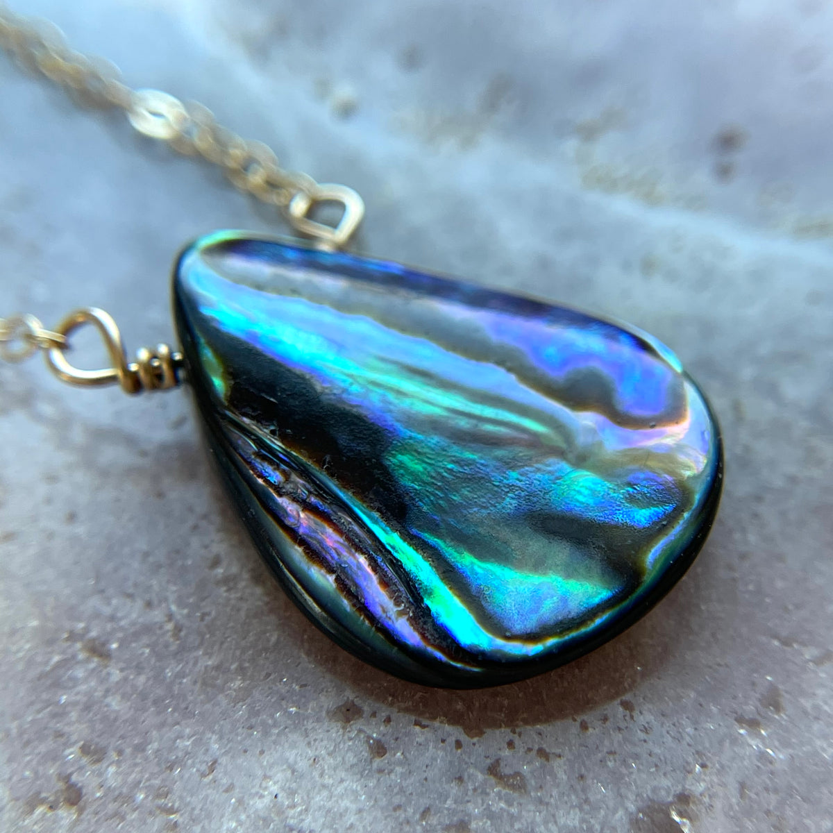 Abalone Shell Pendant Necklace Beach Jewelry
